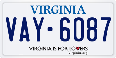 VA license plate VAY6087