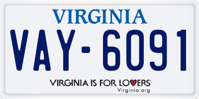 VA license plate VAY6091