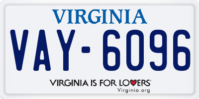 VA license plate VAY6096