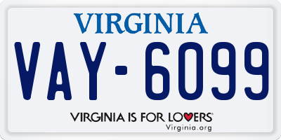VA license plate VAY6099