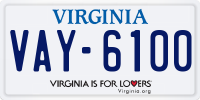 VA license plate VAY6100