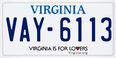 VA license plate VAY6113