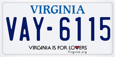 VA license plate VAY6115