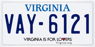 VA license plate VAY6121