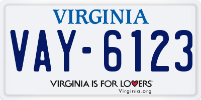 VA license plate VAY6123