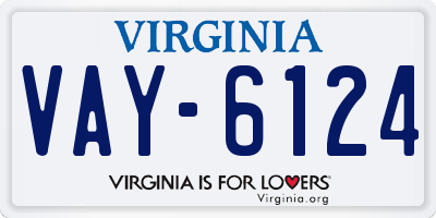 VA license plate VAY6124