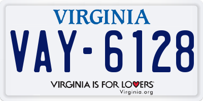 VA license plate VAY6128