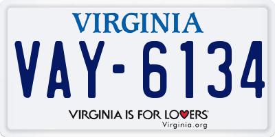 VA license plate VAY6134