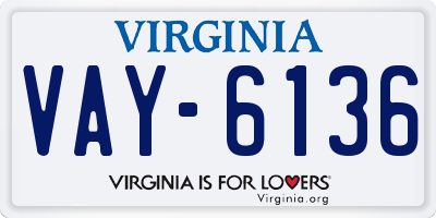 VA license plate VAY6136