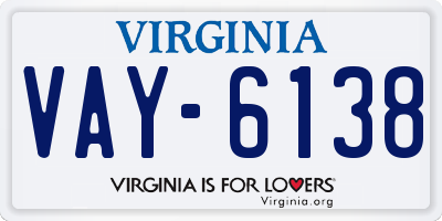 VA license plate VAY6138