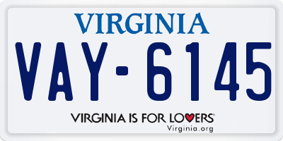 VA license plate VAY6145
