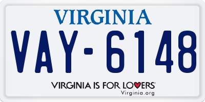 VA license plate VAY6148