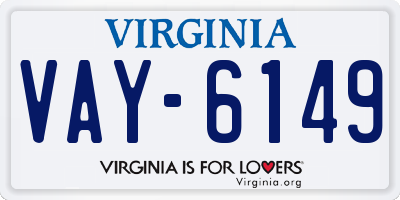 VA license plate VAY6149