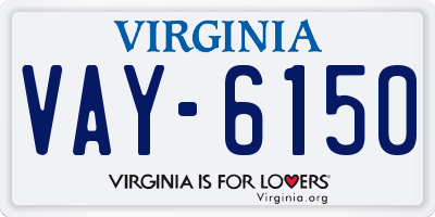 VA license plate VAY6150