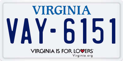 VA license plate VAY6151