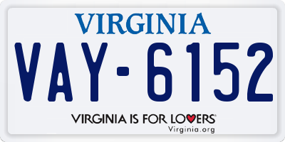VA license plate VAY6152