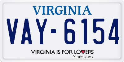 VA license plate VAY6154