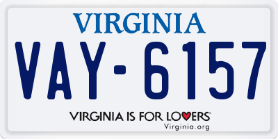 VA license plate VAY6157