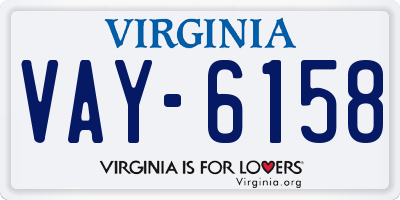 VA license plate VAY6158