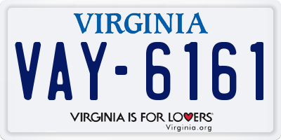 VA license plate VAY6161