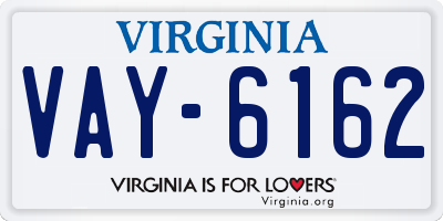VA license plate VAY6162