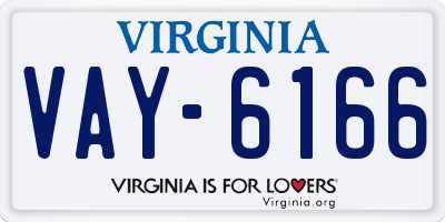VA license plate VAY6166
