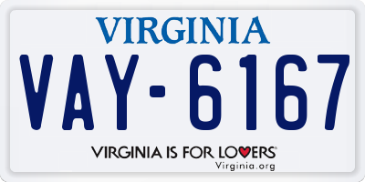 VA license plate VAY6167