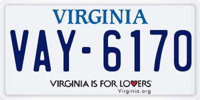 VA license plate VAY6170