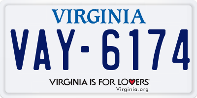 VA license plate VAY6174