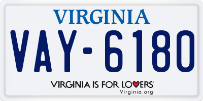 VA license plate VAY6180