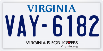 VA license plate VAY6182