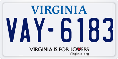 VA license plate VAY6183