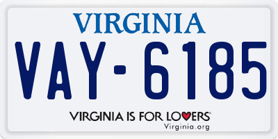 VA license plate VAY6185