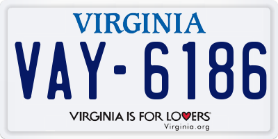 VA license plate VAY6186