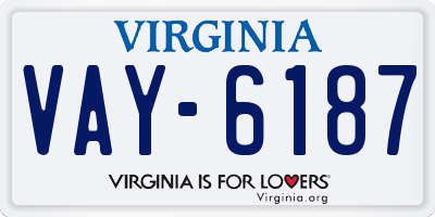 VA license plate VAY6187