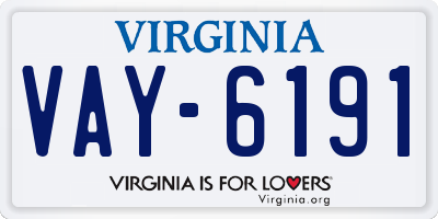 VA license plate VAY6191