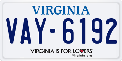 VA license plate VAY6192