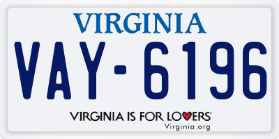 VA license plate VAY6196