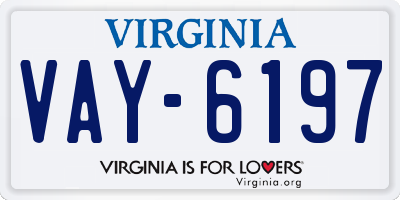 VA license plate VAY6197