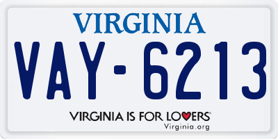 VA license plate VAY6213