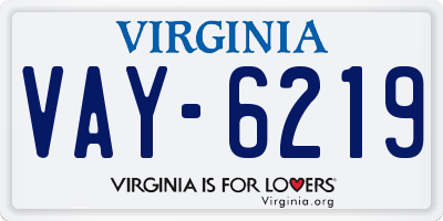 VA license plate VAY6219