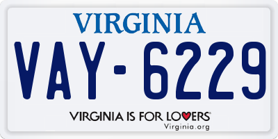 VA license plate VAY6229