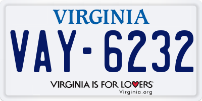 VA license plate VAY6232