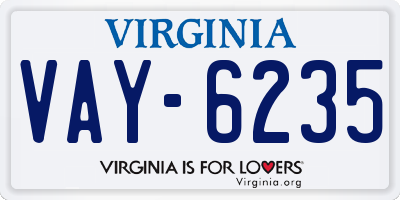 VA license plate VAY6235