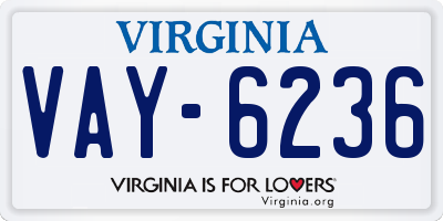 VA license plate VAY6236