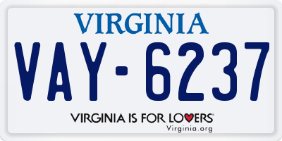 VA license plate VAY6237
