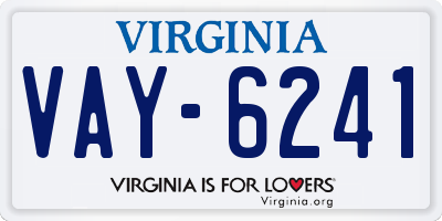 VA license plate VAY6241