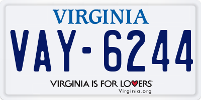VA license plate VAY6244