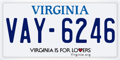 VA license plate VAY6246
