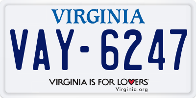 VA license plate VAY6247
